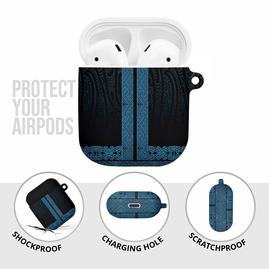 New Zealand Maori Kowhaiwhai AirPods Case Kikorangi Maui and Mangopare LT9 - Polynesian Pride