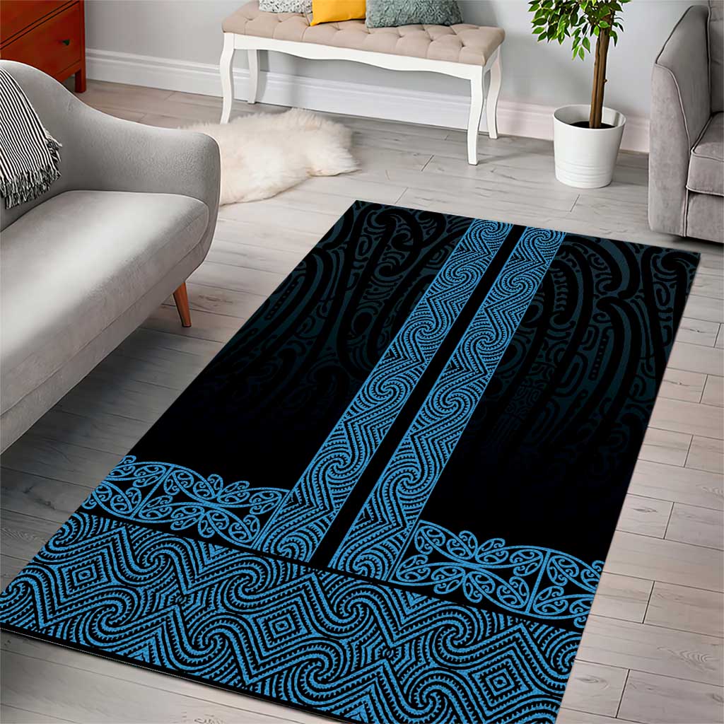 New Zealand Maori Kowhaiwhai Area Rug Kikorangi Maui and Mangopare LT9 - Polynesian Pride