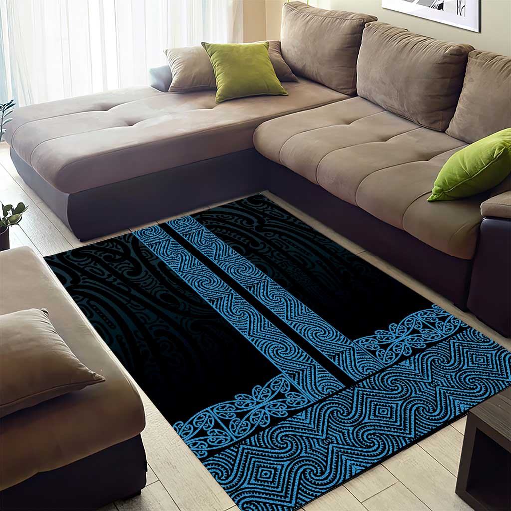 New Zealand Maori Kowhaiwhai Area Rug Kikorangi Maui and Mangopare LT9 - Polynesian Pride