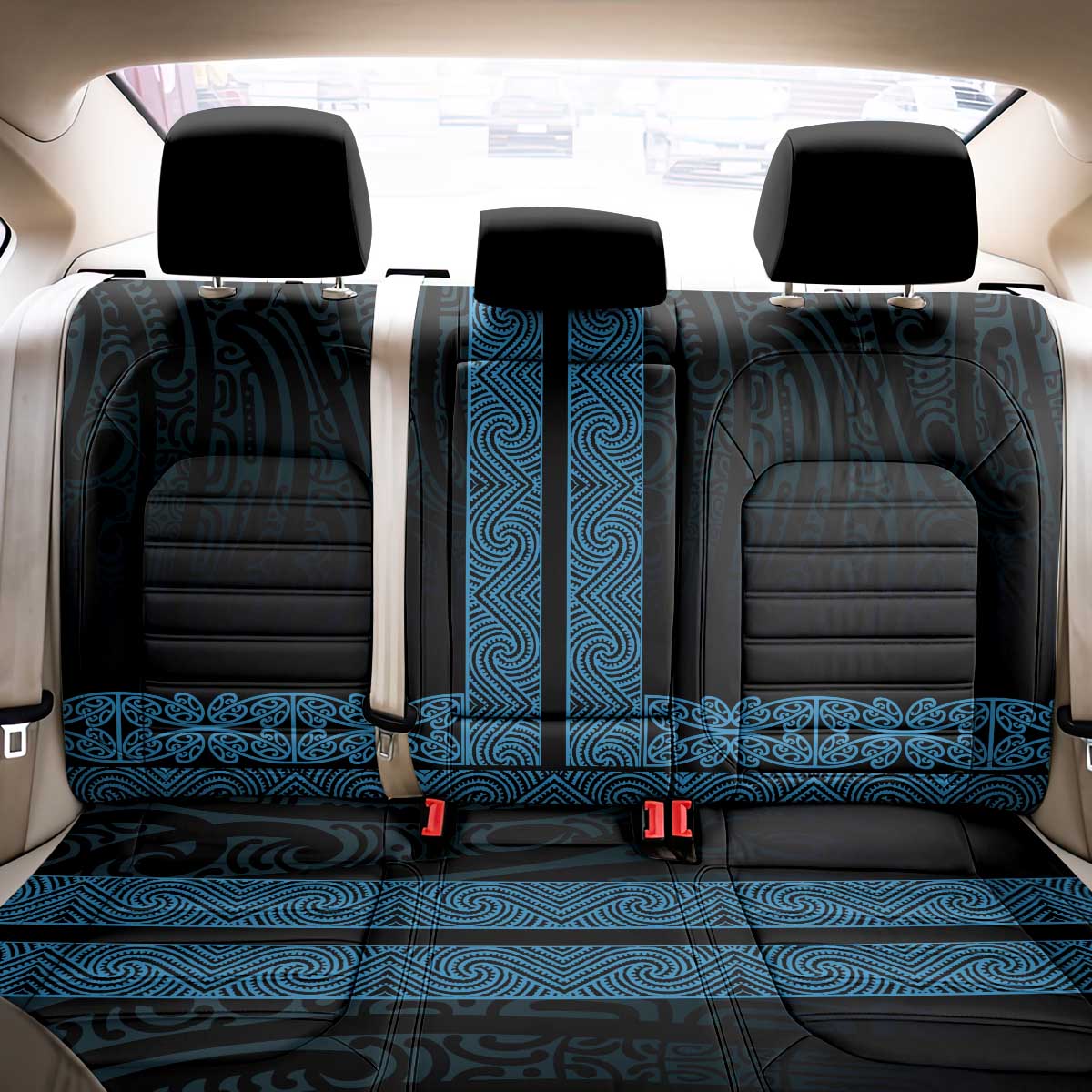 New Zealand Maori Kowhaiwhai Back Car Seat Cover Kikorangi Maui and Mangopare LT9 - Polynesian Pride