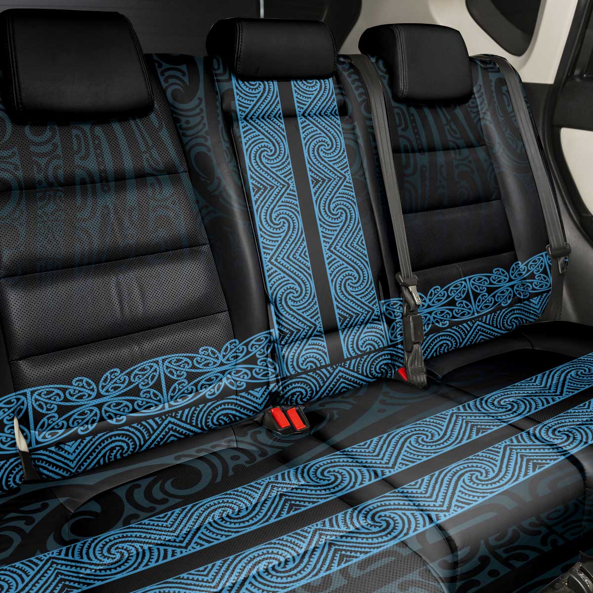 New Zealand Maori Kowhaiwhai Back Car Seat Cover Kikorangi Maui and Mangopare LT9 - Polynesian Pride