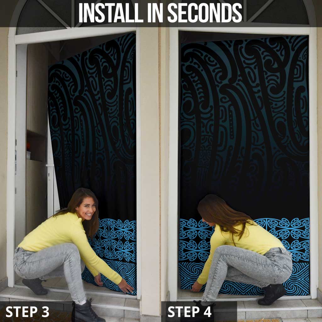 New Zealand Maori Kowhaiwhai Door Cover Kikorangi Maui and Mangopare LT9 - Polynesian Pride