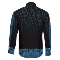 New Zealand Maori Kowhaiwhai Family Matching Off Shoulder Maxi Dress and Hawaiian Shirt Kikorangi Maui and Mangopare LT9 - Polynesian Pride