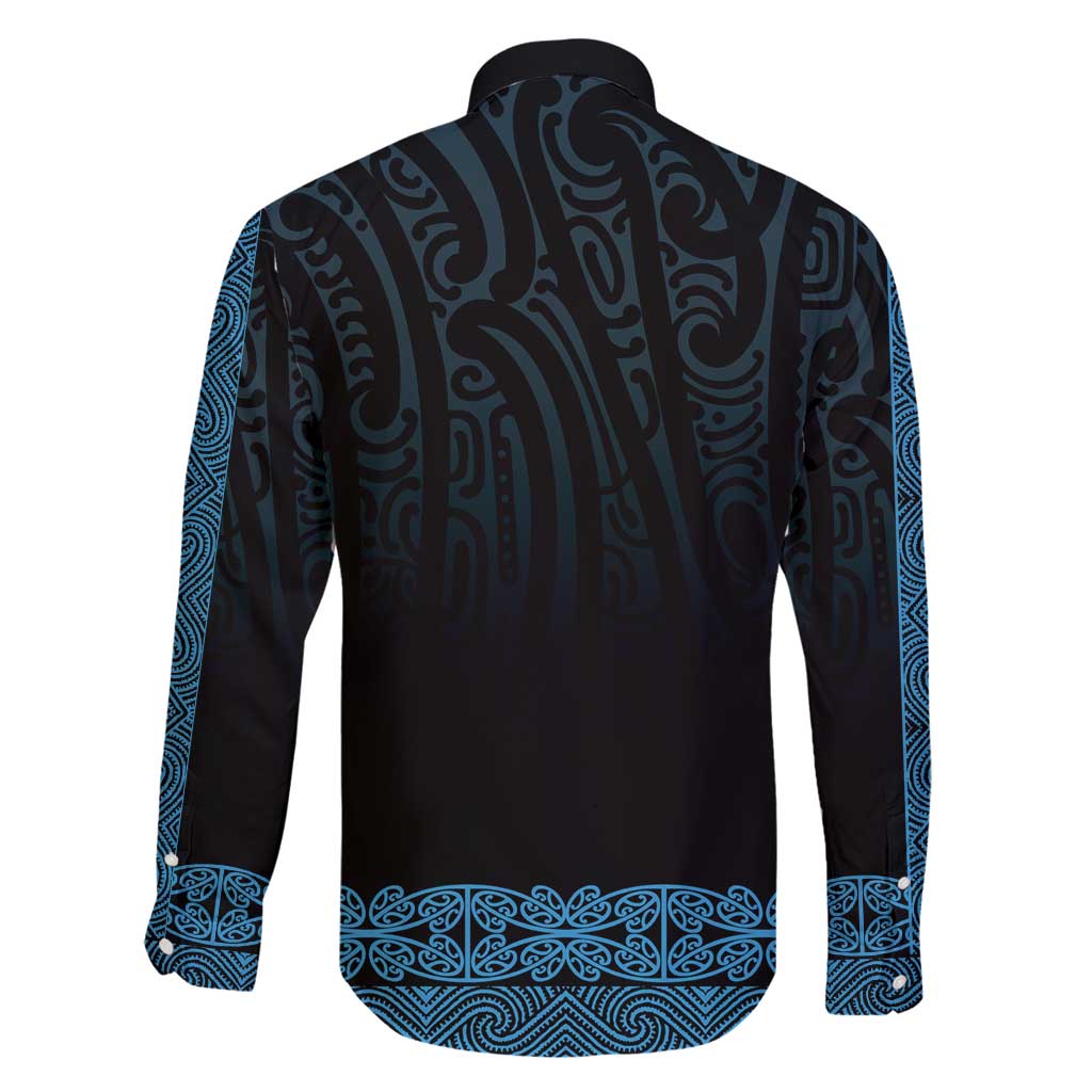 New Zealand Maori Kowhaiwhai Family Matching Off Shoulder Short Dress and Hawaiian Shirt Kikorangi Maui and Mangopare LT9 - Polynesian Pride
