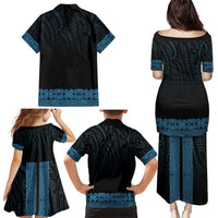 New Zealand Maori Kowhaiwhai Family Matching Puletasi and Hawaiian Shirt Kikorangi Maui and Mangopare LT9 - Polynesian Pride