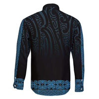 New Zealand Maori Kowhaiwhai Family Matching Short Sleeve Bodycon Dress and Hawaiian Shirt Kikorangi Maui and Mangopare LT9 - Polynesian Pride