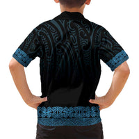 New Zealand Maori Kowhaiwhai Family Matching Summer Maxi Dress and Hawaiian Shirt Kikorangi Maui and Mangopare LT9 - Polynesian Pride