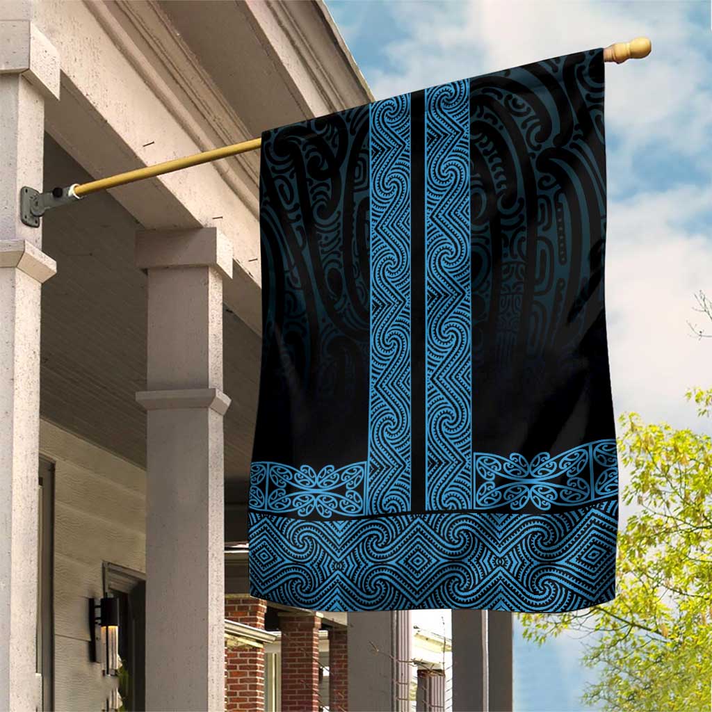 New Zealand Maori Kowhaiwhai Garden Flag Kikorangi Maui and Mangopare LT9 House Flag Blue - Polynesian Pride