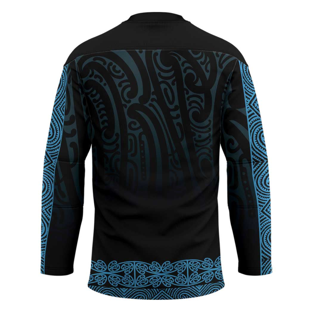 New Zealand Maori Kowhaiwhai Hockey Jersey Kikorangi Maui and Mangopare LT9 - Polynesian Pride