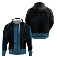 New Zealand Maori Kowhaiwhai Hoodie Kikorangi Maui and Mangopare LT9 - Polynesian Pride