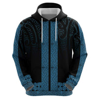 New Zealand Maori Kowhaiwhai Hoodie Kikorangi Maui and Mangopare LT9 - Polynesian Pride