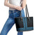 New Zealand Maori Kowhaiwhai Leather Tote Bag Kikorangi Maui and Mangopare