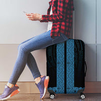New Zealand Maori Kowhaiwhai Luggage Cover Kikorangi Maui and Mangopare LT9 - Polynesian Pride