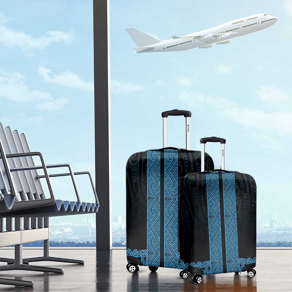 New Zealand Maori Kowhaiwhai Luggage Cover Kikorangi Maui and Mangopare LT9 - Polynesian Pride