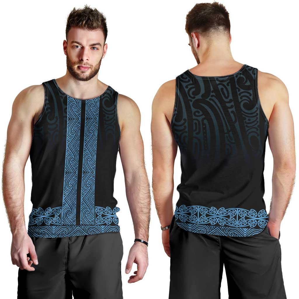 New Zealand Maori Kowhaiwhai Men Tank Top Kikorangi Maui and Mangopare LT9 - Polynesian Pride