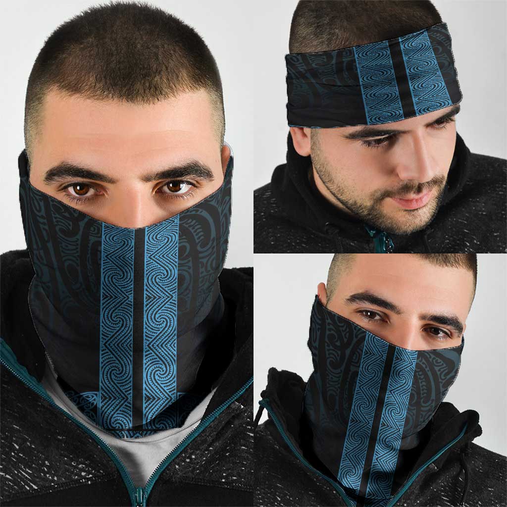 New Zealand Maori Kowhaiwhai Neck Gaiter Kikorangi Maui and Mangopare LT9 - Polynesian Pride
