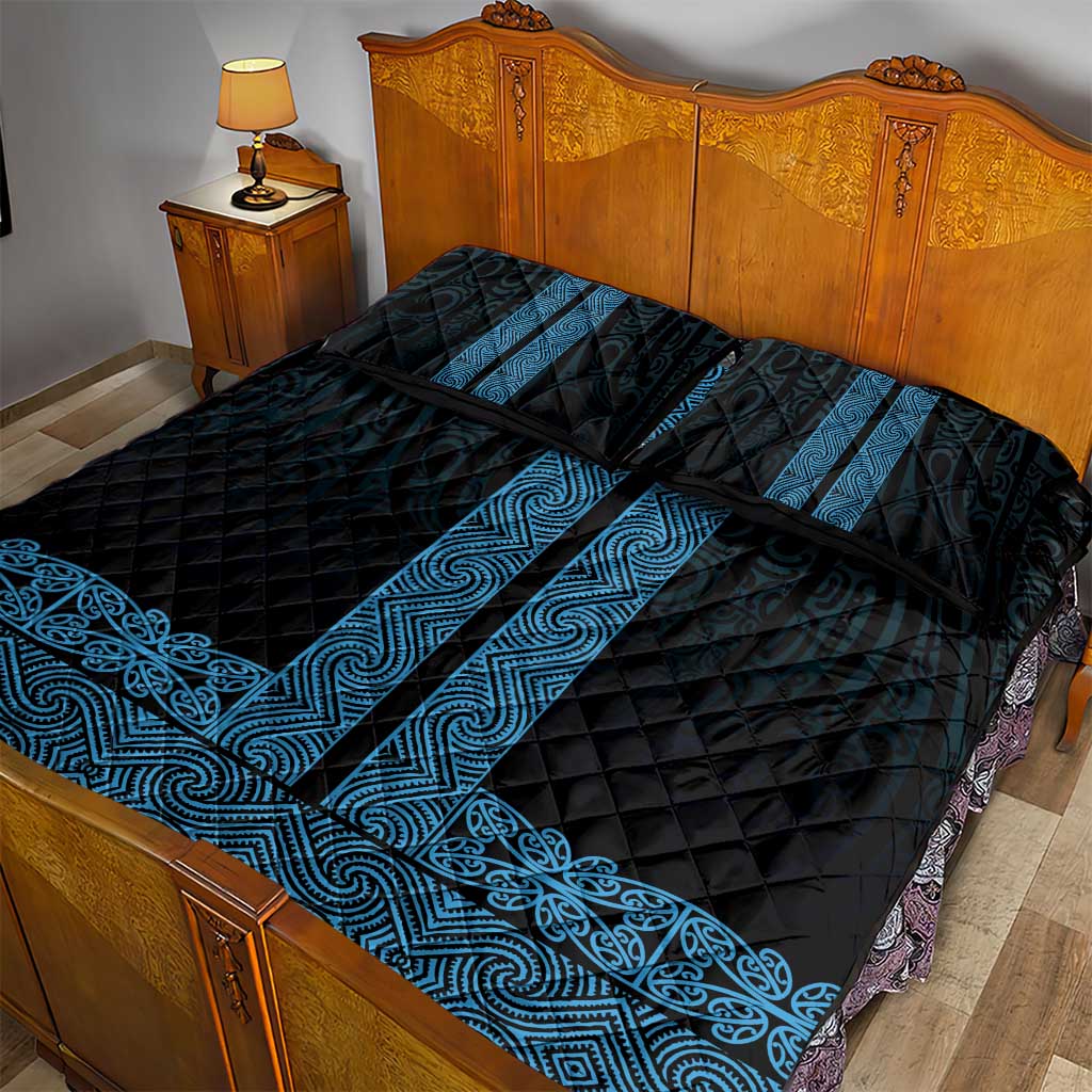 New Zealand Maori Kowhaiwhai Quilt Bed Set Kikorangi Maui and Mangopare LT9 - Polynesian Pride