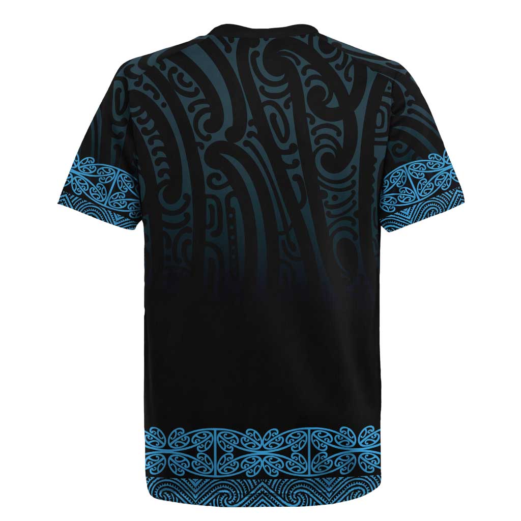 New Zealand Maori Kowhaiwhai Rugby Jersey Kikorangi Maui and Mangopare LT9 - Polynesian Pride