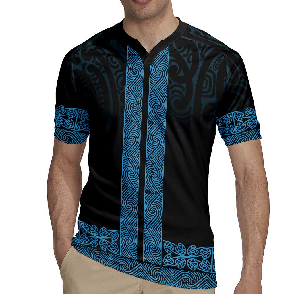 New Zealand Maori Kowhaiwhai Rugby Jersey Kikorangi Maui and Mangopare LT9 - Polynesian Pride