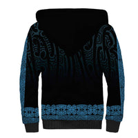 New Zealand Maori Kowhaiwhai Sherpa Hoodie Kikorangi Maui and Mangopare LT9 - Polynesian Pride