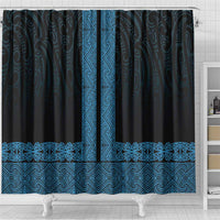 New Zealand Maori Kowhaiwhai Shower Curtain Kikorangi Maui and Mangopare LT9 - Polynesian Pride