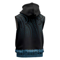 New Zealand Maori Kowhaiwhai Sleeveless Hoodie Kikorangi Maui and Mangopare LT9 - Polynesian Pride