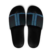 New Zealand Maori Kowhaiwhai Slide Sandals Kikorangi Maui and Mangopare LT9 Blue - Polynesian Pride