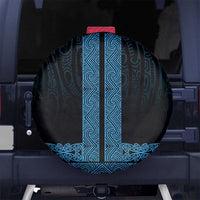 New Zealand Maori Kowhaiwhai Spare Tire Cover Kikorangi Maui and Mangopare LT9 No hole Blue - Polynesian Pride