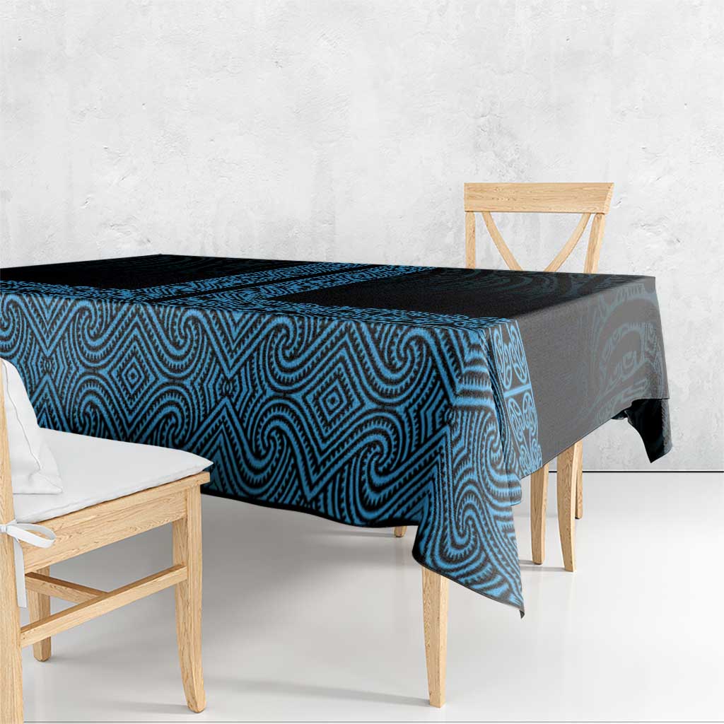 New Zealand Maori Kowhaiwhai Tablecloth Kikorangi Maui and Mangopare