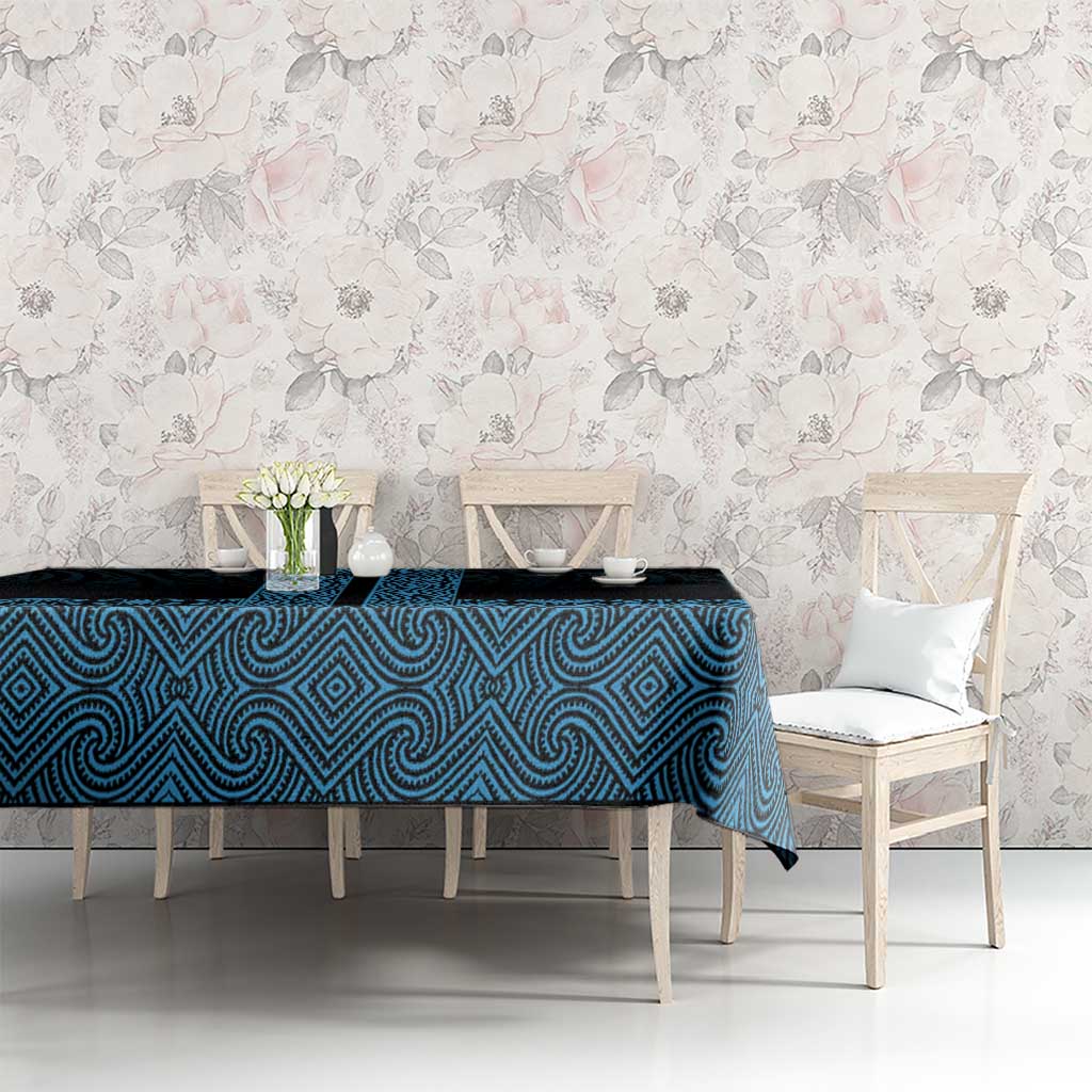 New Zealand Maori Kowhaiwhai Tablecloth Kikorangi Maui and Mangopare