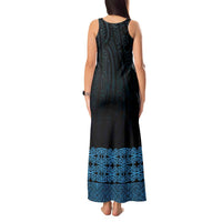 New Zealand Maori Kowhaiwhai Tank Maxi Dress Kikorangi Maui and Mangopare LT9 - Polynesian Pride