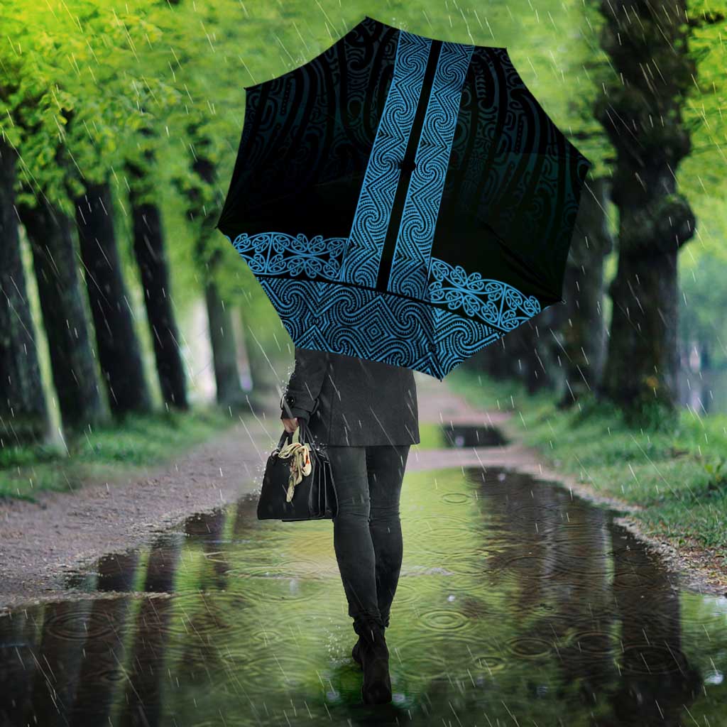 New Zealand Maori Kowhaiwhai Umbrella Kikorangi Maui and Mangopare - Polynesian Pride