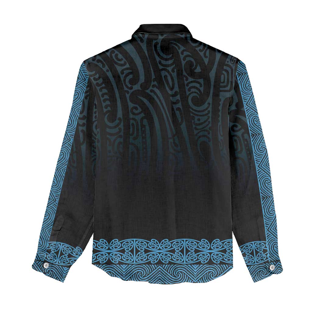 New Zealand Maori Kowhaiwhai Women Casual Shirt Kikorangi Maui and Mangopare LT9 - Polynesian Pride