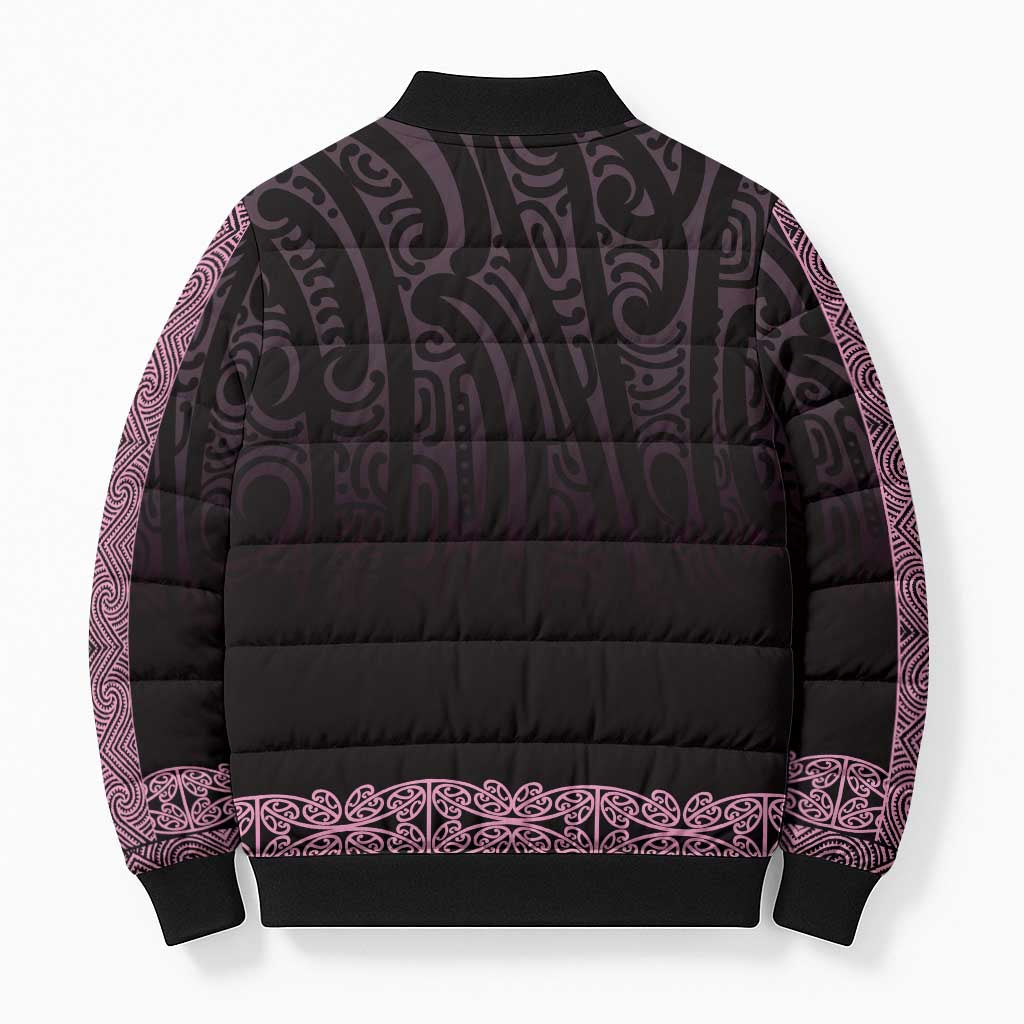 New Zealand Maori Kowhaiwhai Bomber Puffer Jacket Mawhero Maui and Mangopare - Polynesian Pride