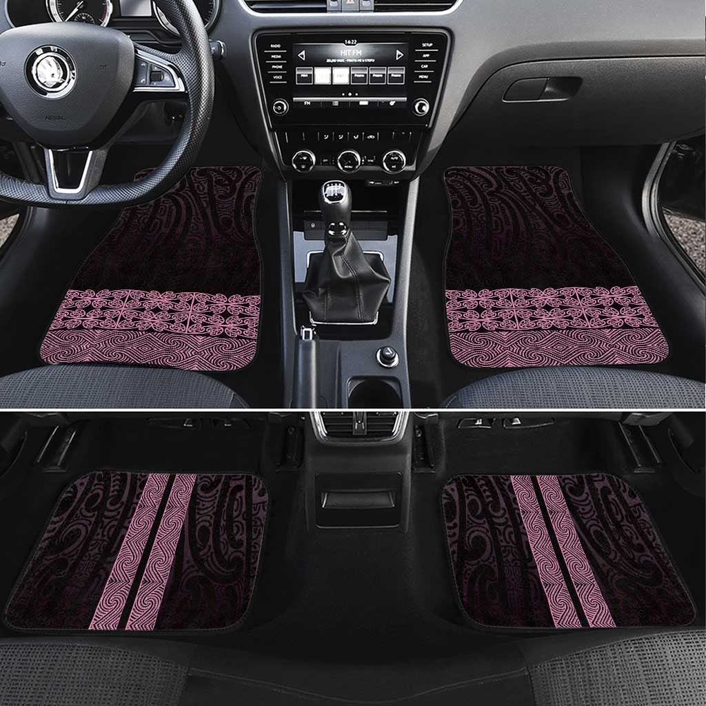 New Zealand Maori Kowhaiwhai Car Mats Mawhero Maui and Mangopare LT9 Set 4pcs Pink - Polynesian Pride