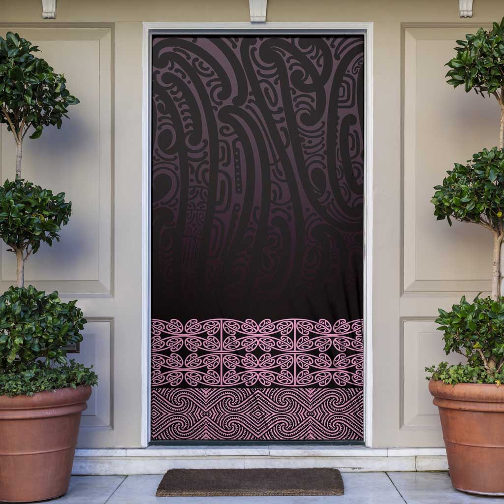 New Zealand Maori Kowhaiwhai Door Cover Mawhero Maui and Mangopare LT9 Pink - Polynesian Pride