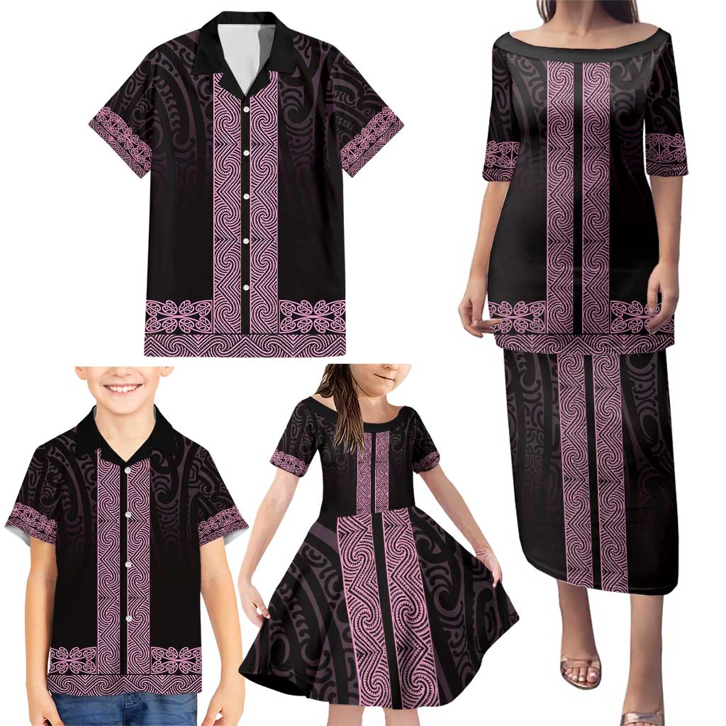 New Zealand Maori Kowhaiwhai Family Matching Puletasi and Hawaiian Shirt Mawhero Maui and Mangopare LT9 - Polynesian Pride