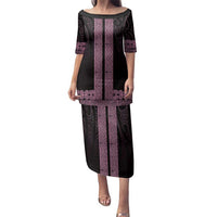 New Zealand Maori Kowhaiwhai Family Matching Puletasi and Hawaiian Shirt Mawhero Maui and Mangopare LT9 Mom's Dress Pink - Polynesian Pride