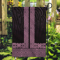 New Zealand Maori Kowhaiwhai Garden Flag Mawhero Maui and Mangopare LT9 Garden Flag Pink - Polynesian Pride