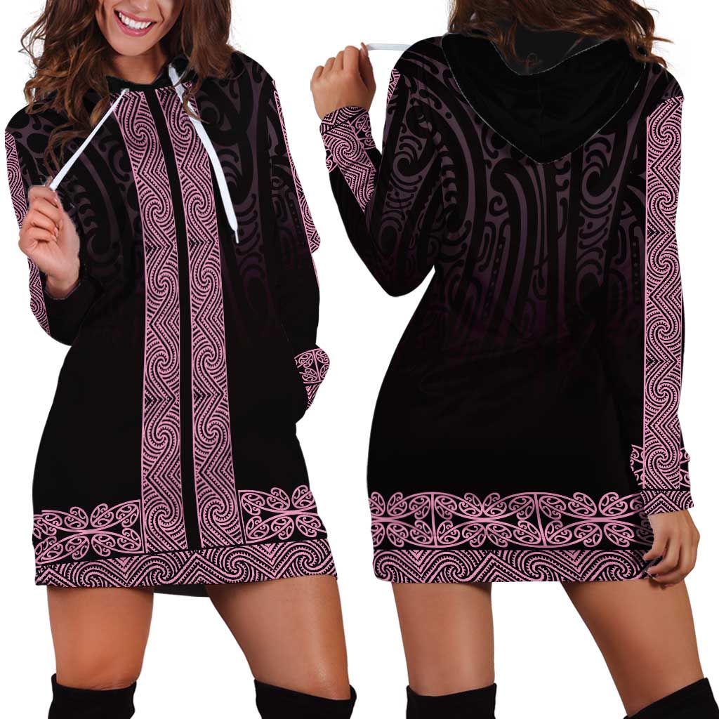 New Zealand Maori Kowhaiwhai Hoodie Dress Mawhero Maui and Mangopare