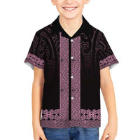 New Zealand Maori Kowhaiwhai Kid Hawaiian Shirt Mawhero Maui and Mangopare LT9 Kid Pink - Polynesian Pride