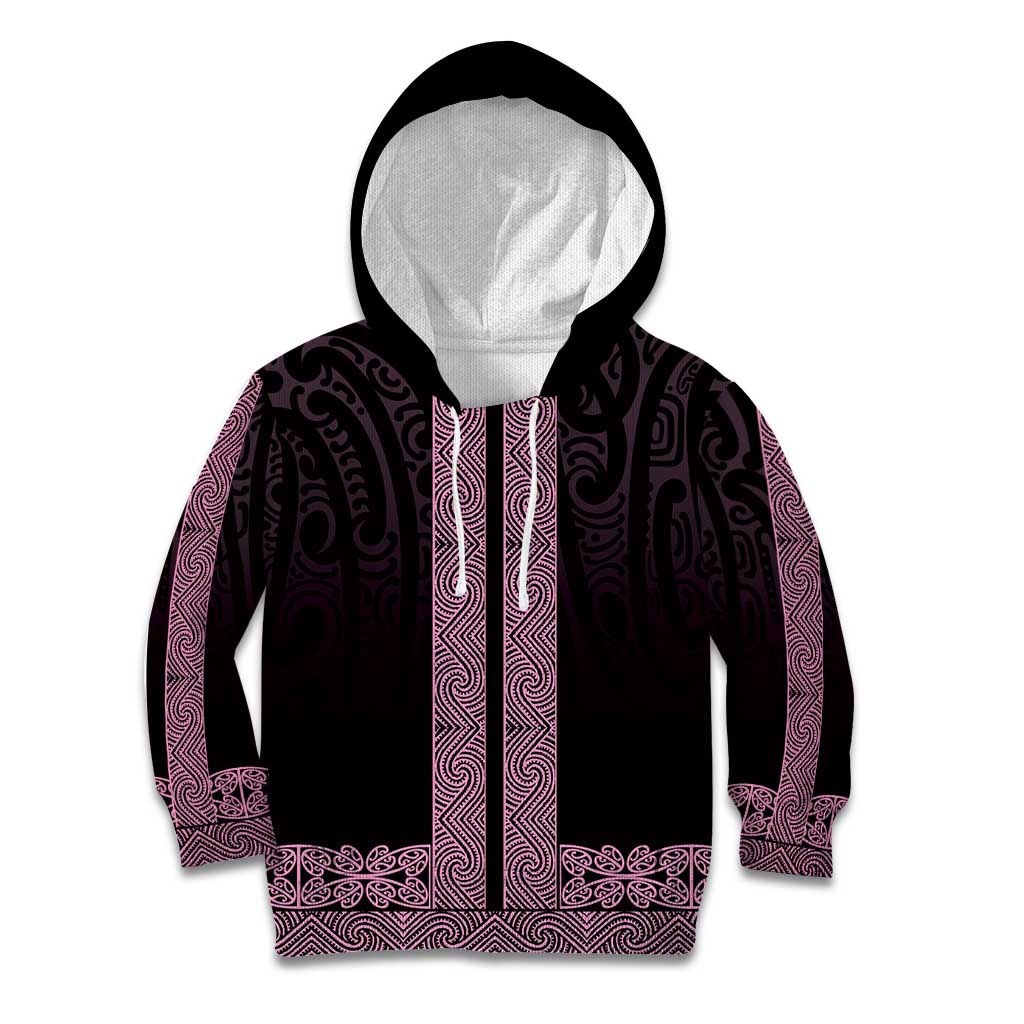 New Zealand Maori Kowhaiwhai Kid Hoodie Mawhero Maui and Mangopare LT9 Hoodie Pink - Polynesian Pride