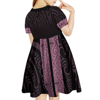 New Zealand Maori Kowhaiwhai Kid Short Sleeve Dress Mawhero Maui and Mangopare LT9 - Polynesian Pride