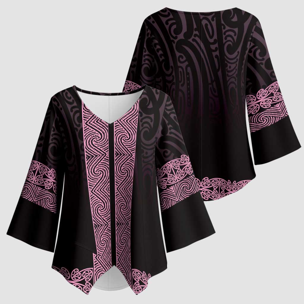 New Zealand Maori Kowhaiwhai Kimono Sleeve Blouse Mawhero Maui and Mangopare LT9 - Polynesian Pride