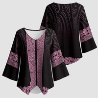 New Zealand Maori Kowhaiwhai Kimono Sleeve Blouse Mawhero Maui and Mangopare LT9 - Polynesian Pride