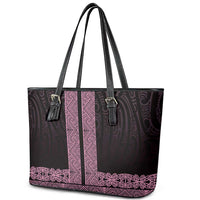 New Zealand Maori Kowhaiwhai Leather Tote Bag Mawhero Maui and Mangopare LT9 - Polynesian Pride