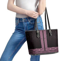 New Zealand Maori Kowhaiwhai Leather Tote Bag Mawhero Maui and Mangopare LT9 - Polynesian Pride