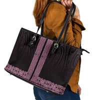 New Zealand Maori Kowhaiwhai Leather Tote Bag Mawhero Maui and Mangopare LT9 - Polynesian Pride