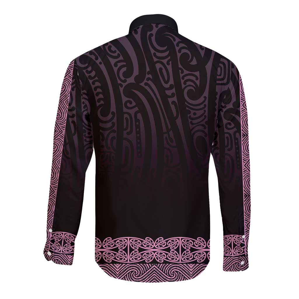 New Zealand Maori Kowhaiwhai Long Sleeve Button Shirt Mawhero Maui and Mangopare LT9 - Polynesian Pride