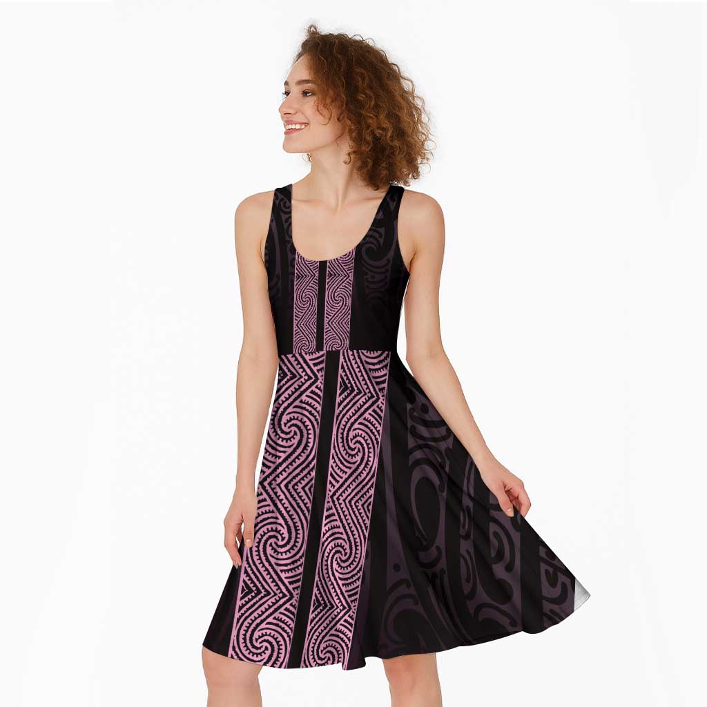 New Zealand Maori Kowhaiwhai Midi Dress Mawhero Maui and Mangopare - Polynesian Pride